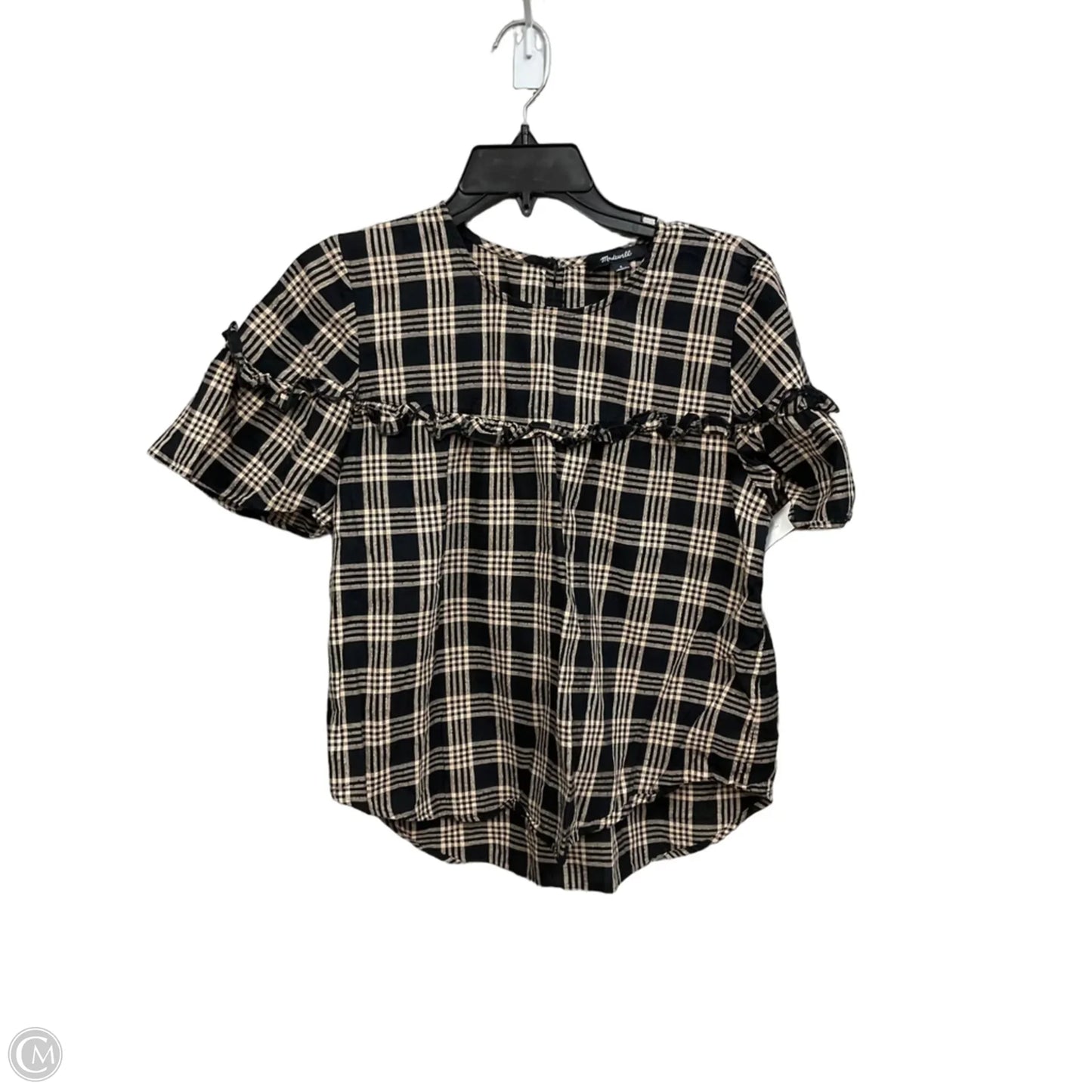 Top Short Sleeve By Madewell In Black & Tan, Size: S