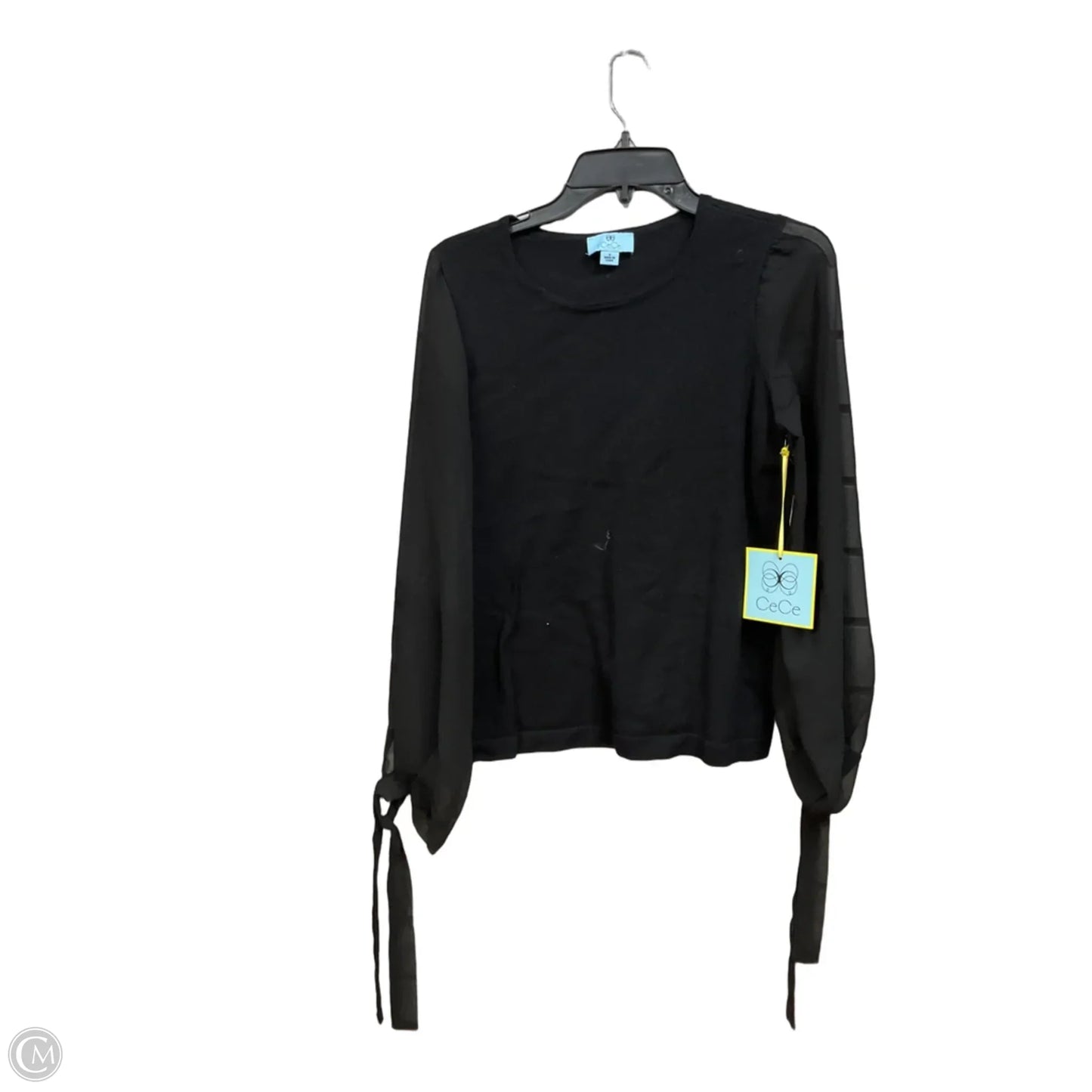 Blouse Long Sleeve By Cece In Black, Size: S