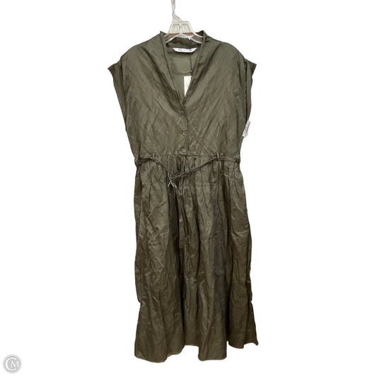 Dress Casual Midi By Zara In Green, Size: Xl