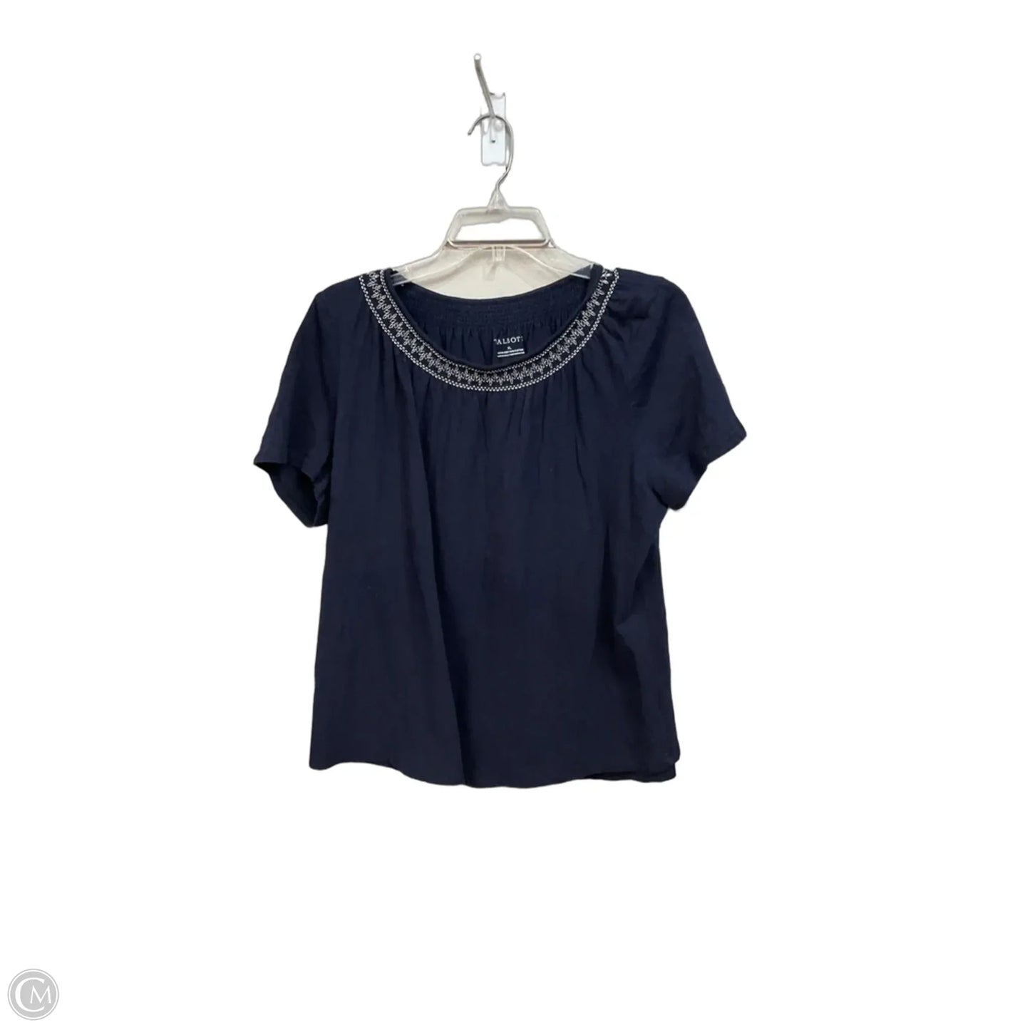 Top Short Sleeve By Talbots In Navy, Size: Xl
