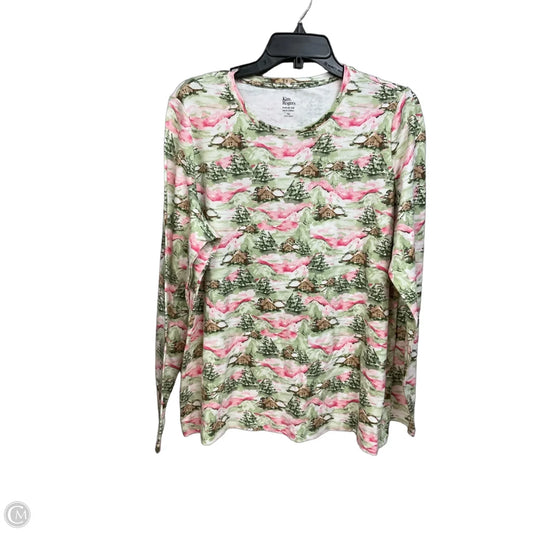 Top Long Sleeve By Kim Rogers In Green, Size: Xl