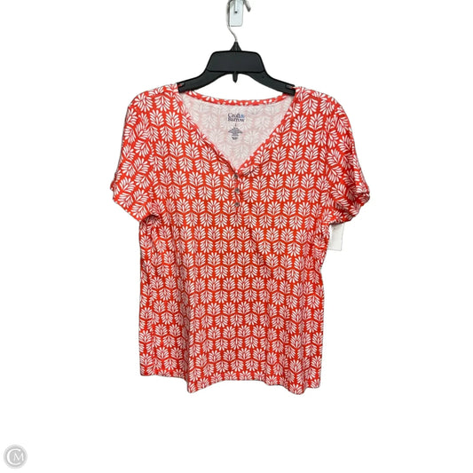 Top Short Sleeve By Croft And Barrow In Orange, Size: L