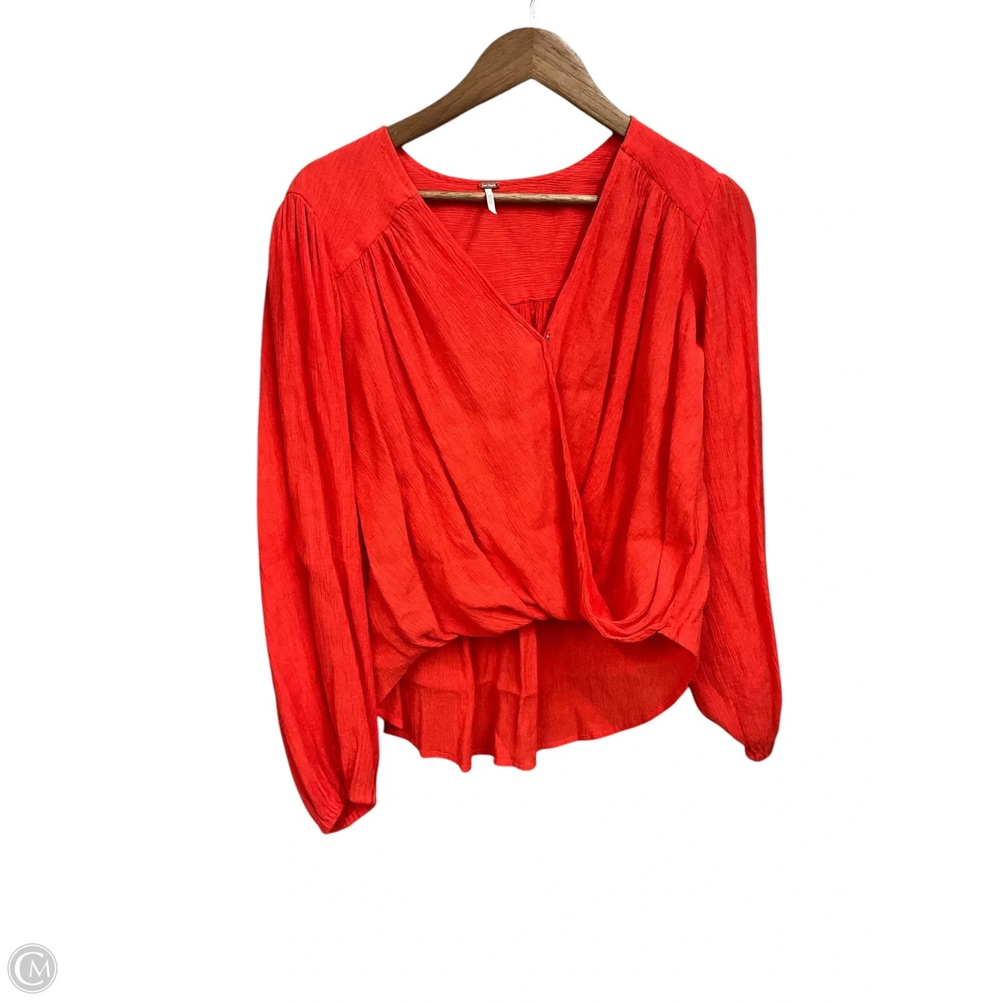Blouse Long Sleeve By Free People In Orange, Size: S
