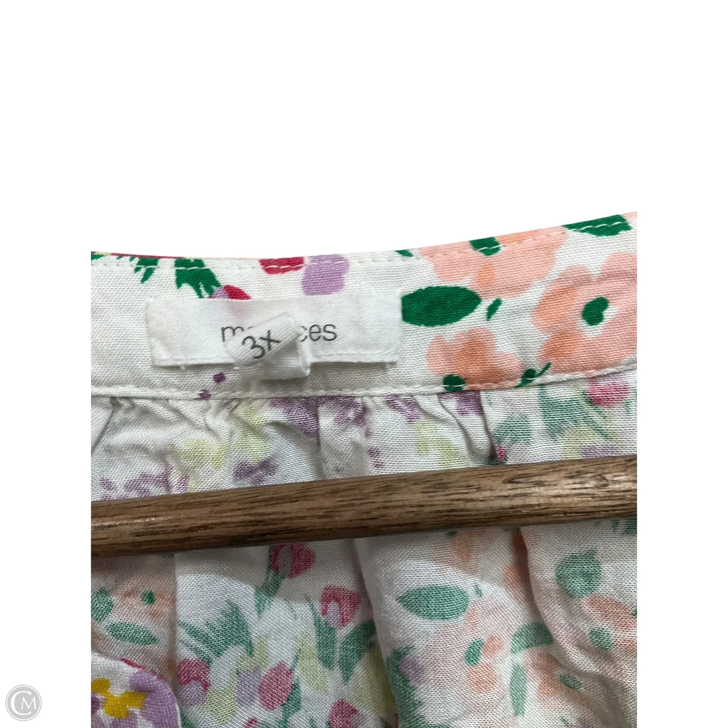 Top Short Sleeve By Maurices In Floral Print, Size: 3x