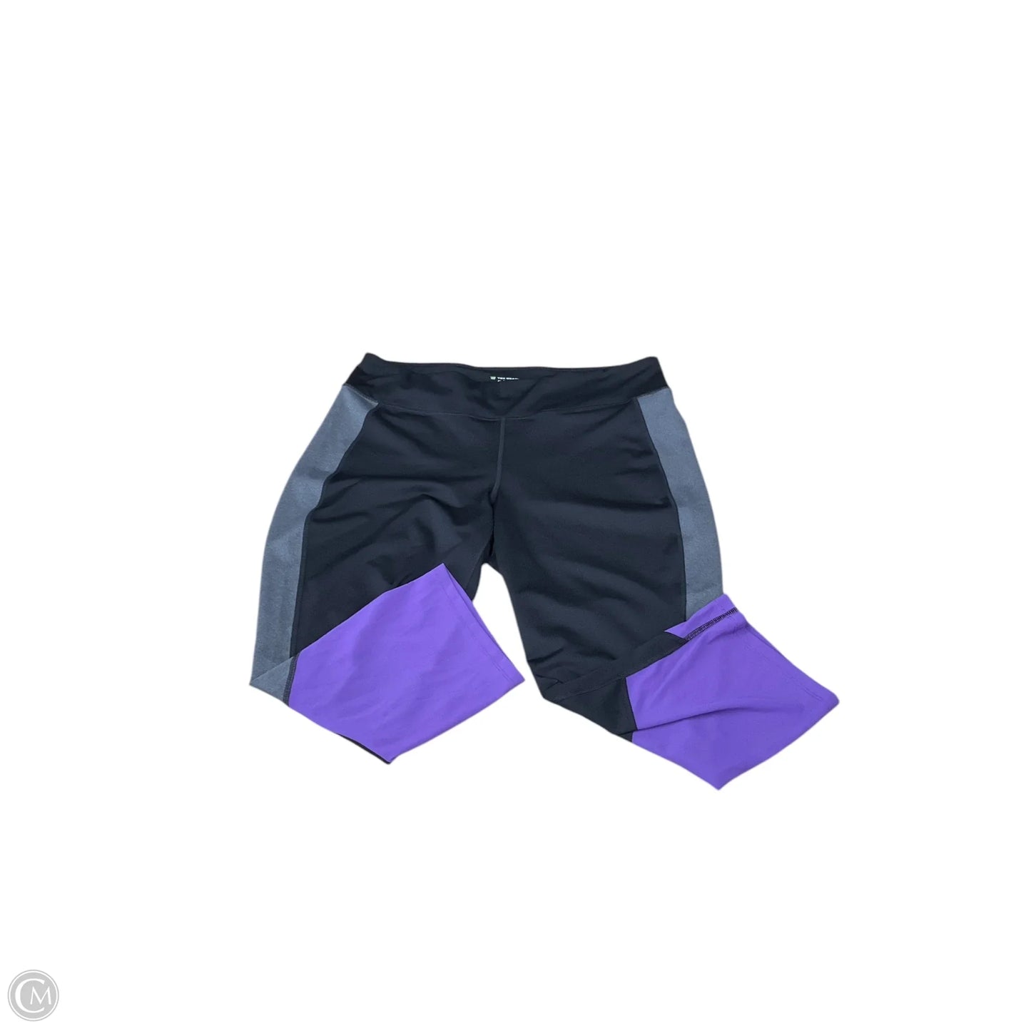 Athletic Capris By Tek Gear In Black & Grey, Size: 1x