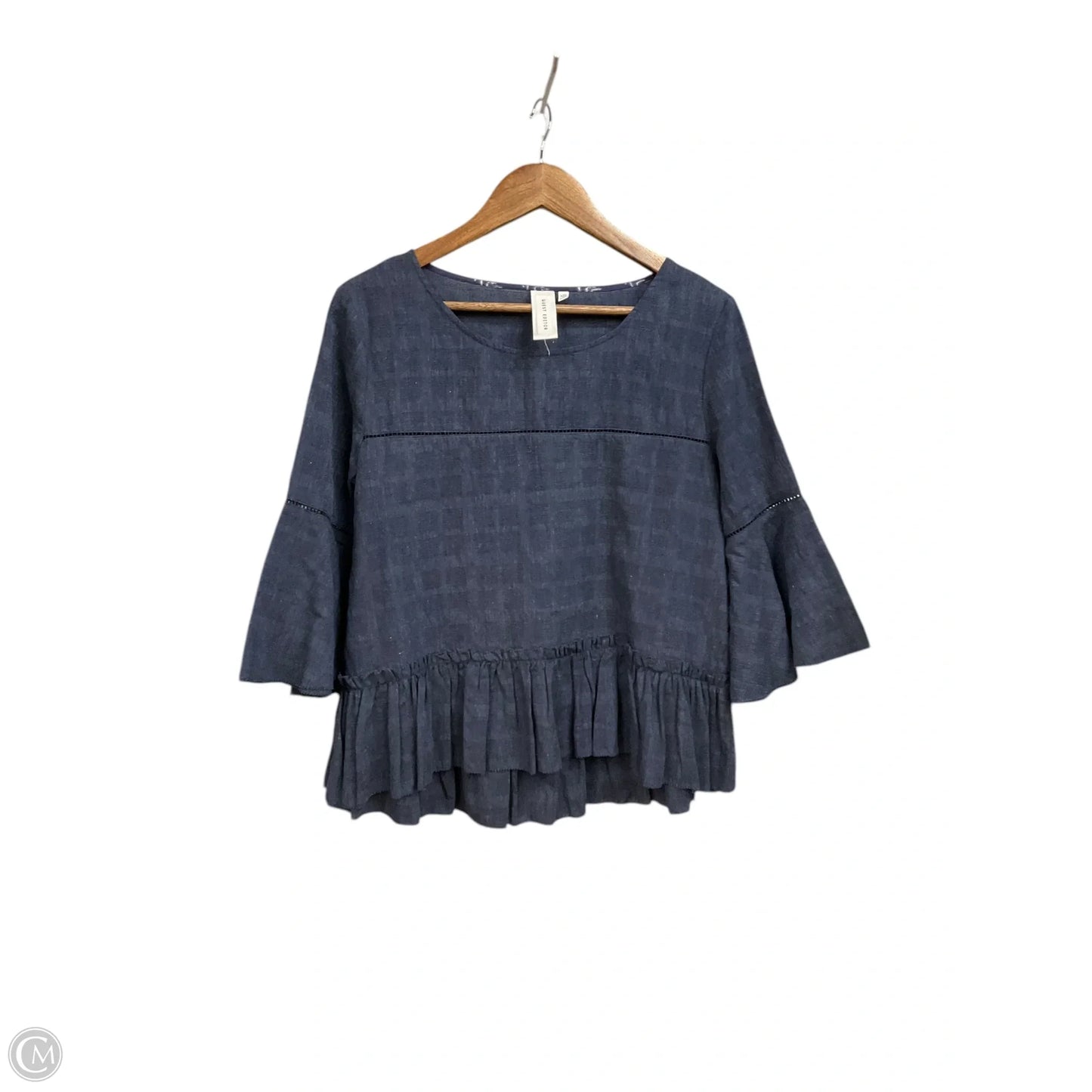 Blouse 3/4 Sleeve By Clothes Mentor In Blue, Size: Xs