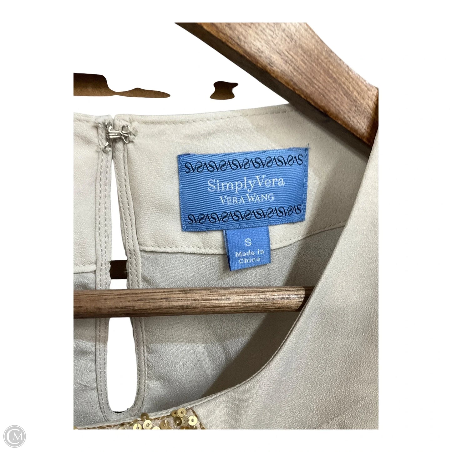 Tunic 3/4 Sleeve By Simply Vera In Tan, Size: S