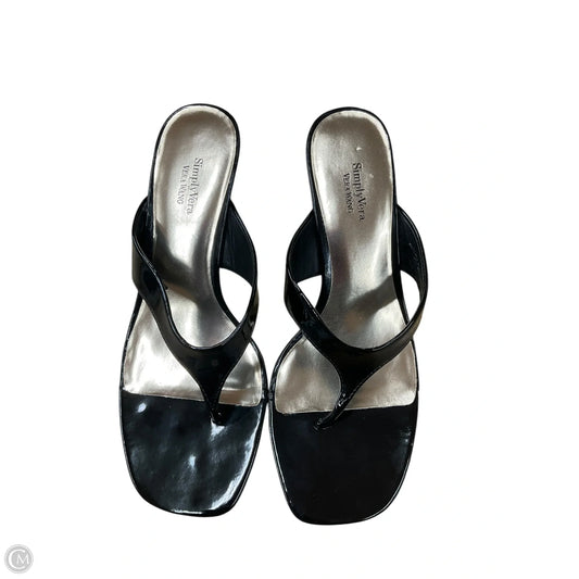 Sandals Heels Stiletto By Simply Vera In Black, Size: 8.5