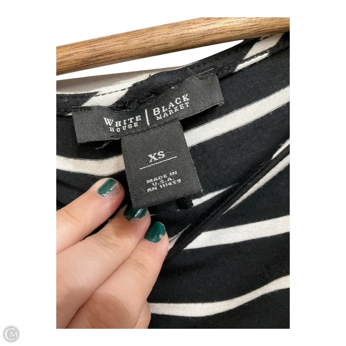 Top Short Sleeve By White House Black Market In Black & White, Size: Xs