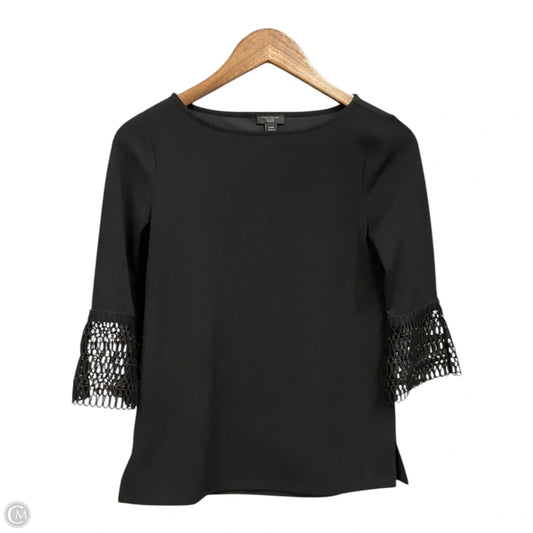 Blouse 3/4 Sleeve By Ann Taylor In Black, Size: Xxsp