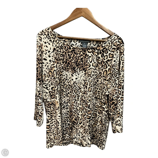 Top 3/4 Sleeve By Chelsea And Theodore In Animal Print, Size: Xl