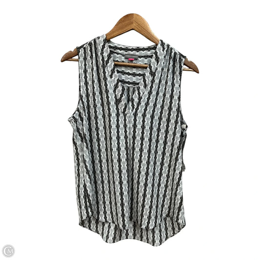 Top Sleeveless By Vince Camuto In Black & Grey, Size: L