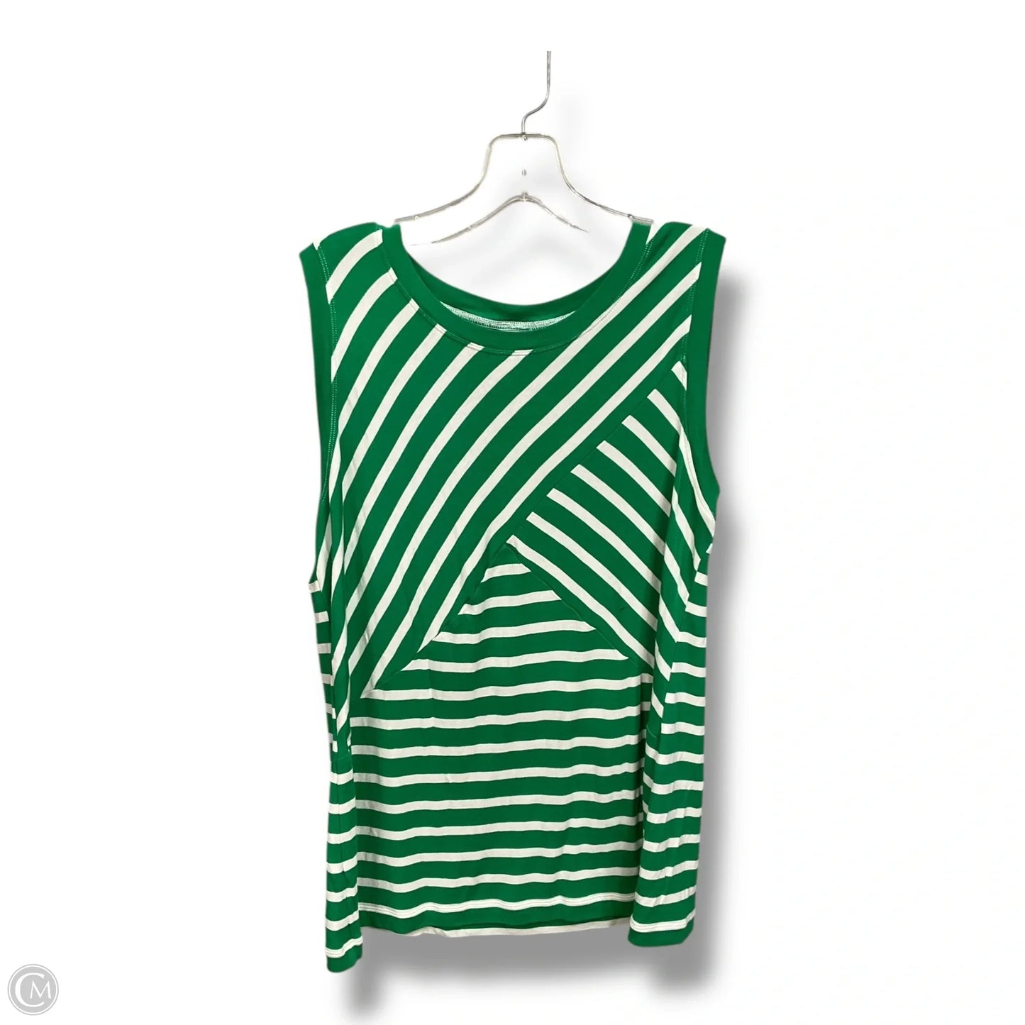 Top Sleeveless By Cabi In Grey & White, Size: M