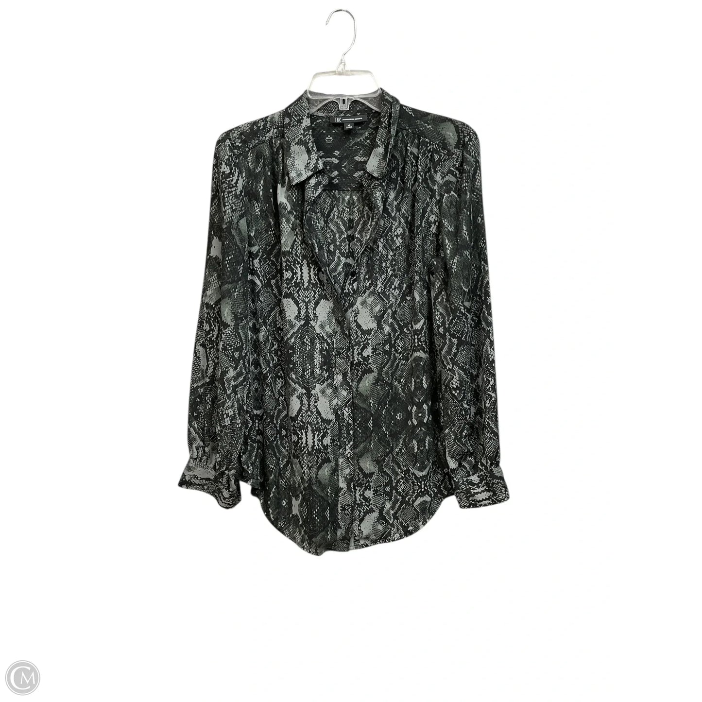 Blouse Long Sleeve By Inc In Snakeskin Print, Size: M