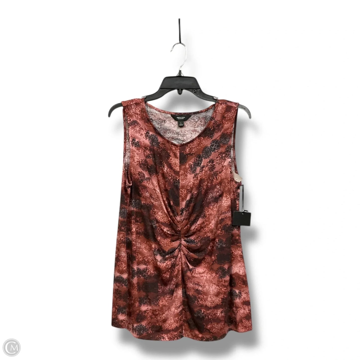 Top Sleeveless By Simply Vera In Red, Size: L