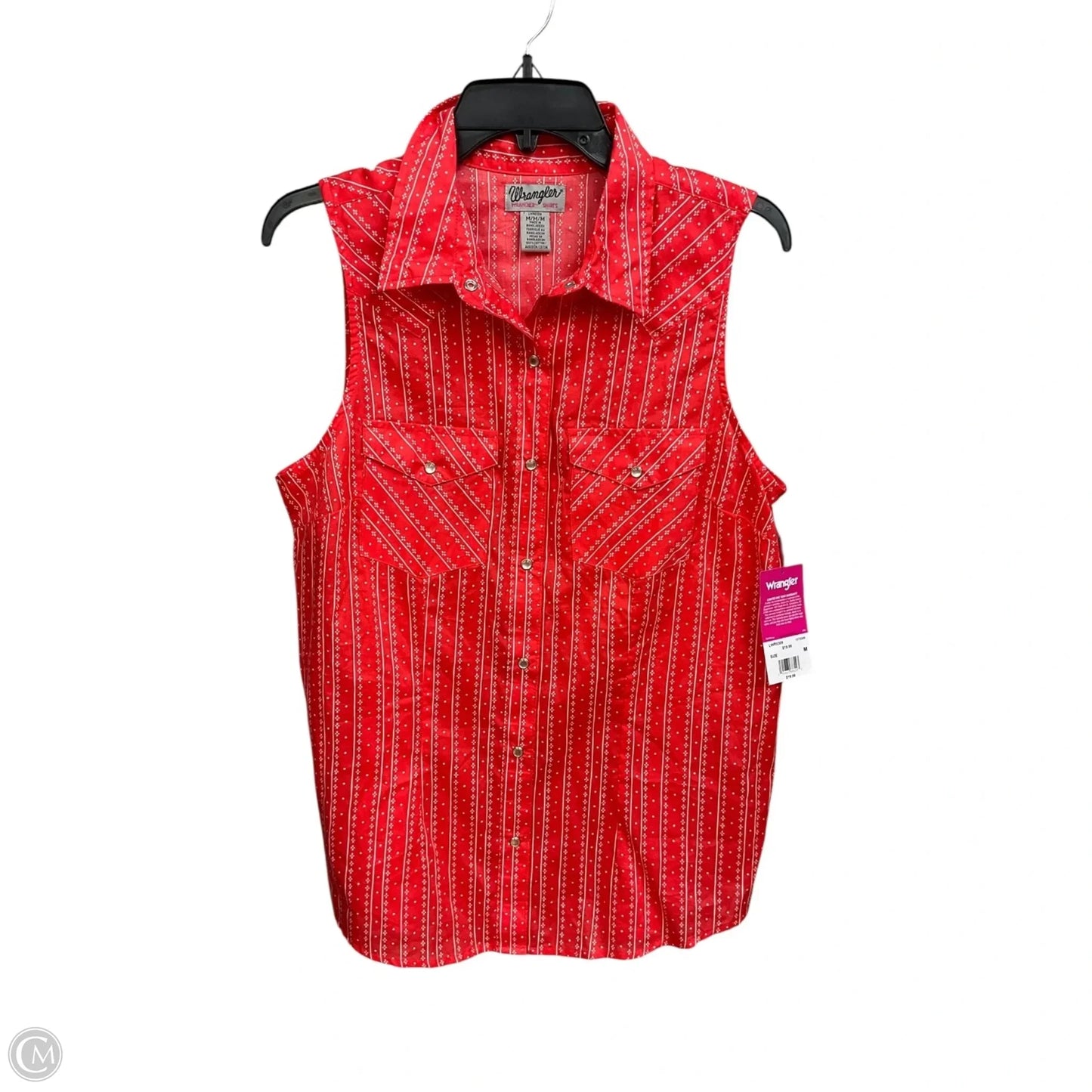 Top Sleeveless By Wrangler In Red, Size: M