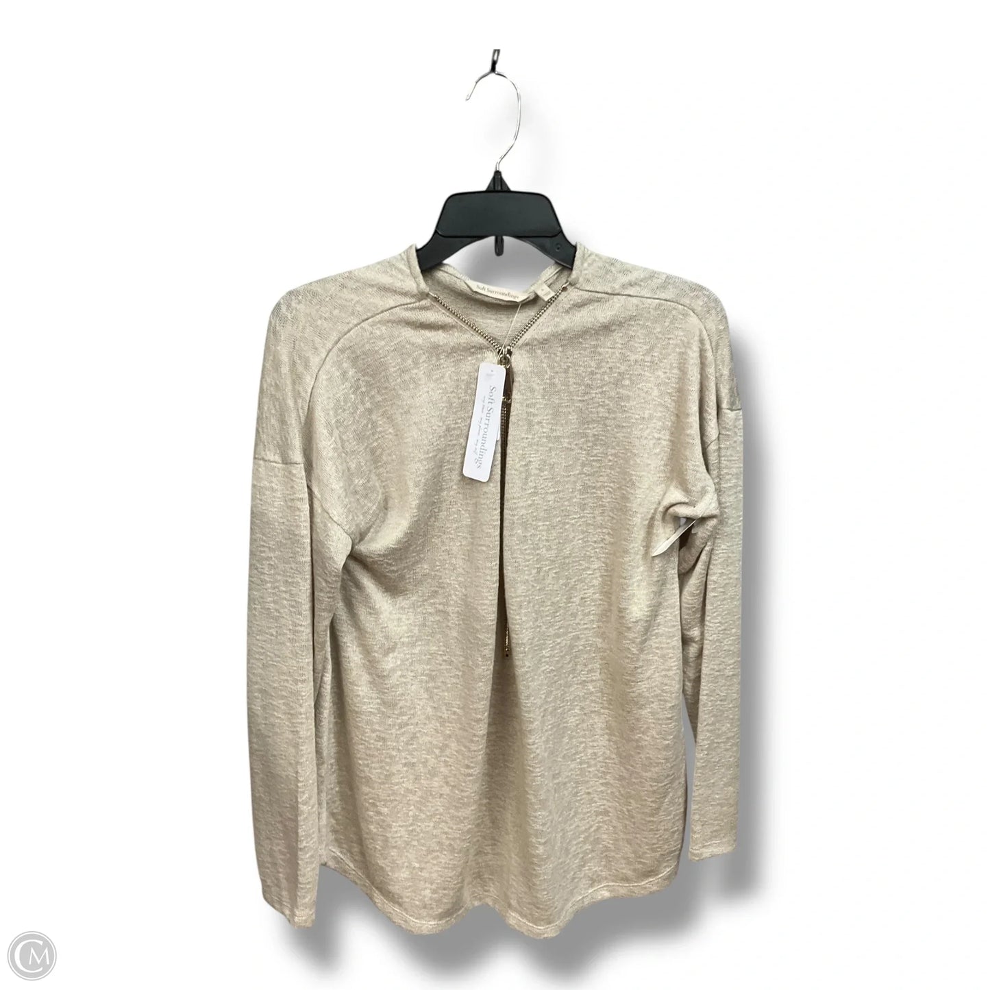 Top Long Sleeve By Soft Surroundings In Tan, Size: L