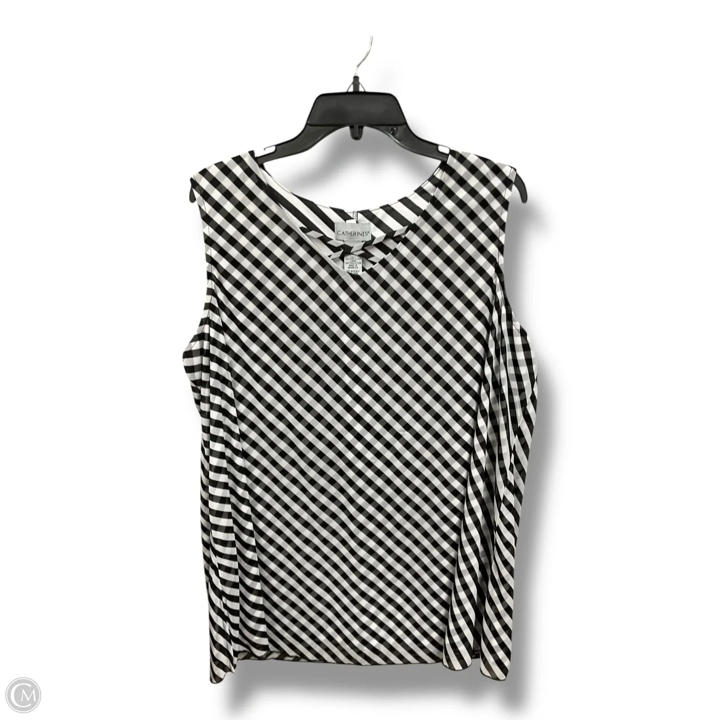 Top Sleeveless By Catherines In Black & White, Size: 1x