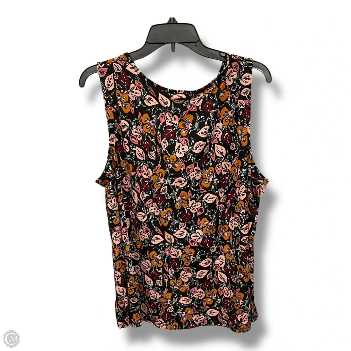 Top Sleeveless By Catherines In Black & Pink, Size: 1x