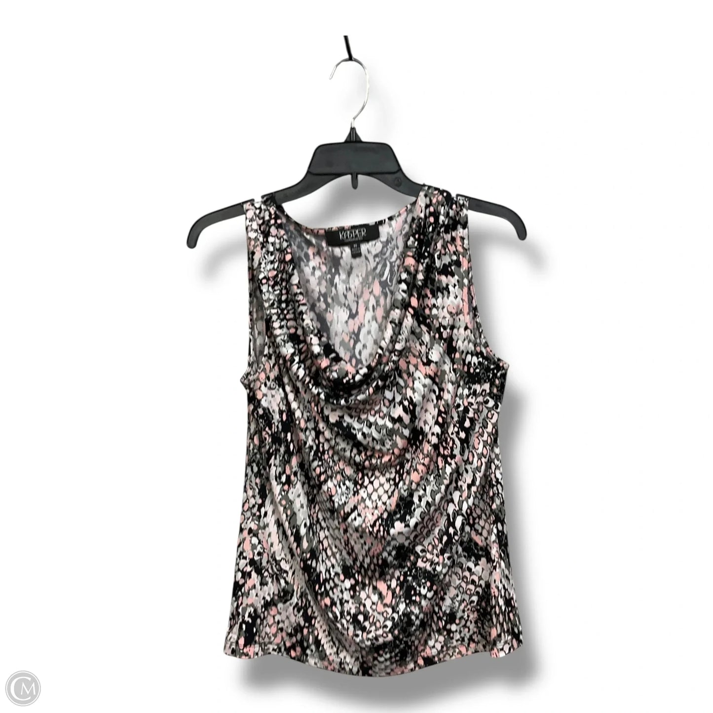 Top Sleeveless By Kasper In Black & Pink, Size: M