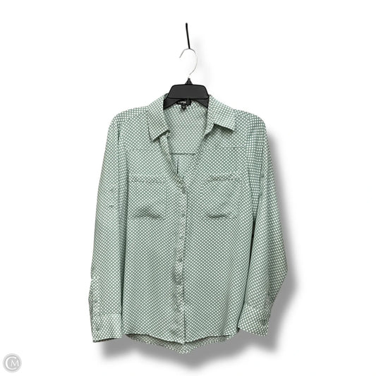 Blouse Long Sleeve By Express In Polkadot Pattern, Size: M