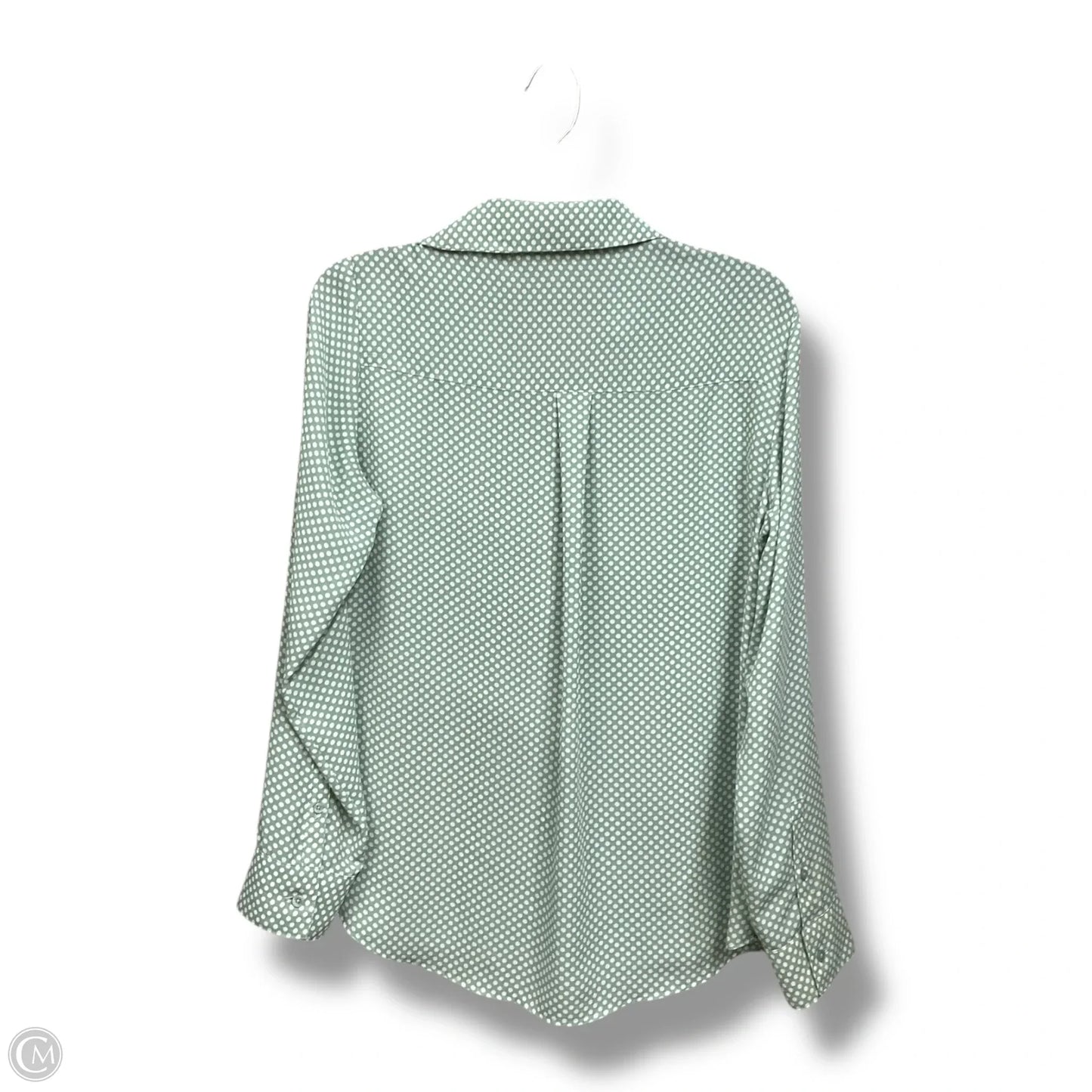 Blouse Long Sleeve By Express In Polkadot Pattern, Size: M