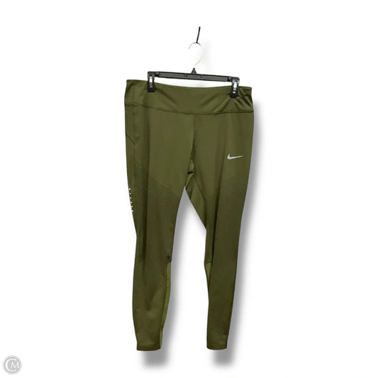Athletic Leggings By Nike Apparel In Green, Size: Xl