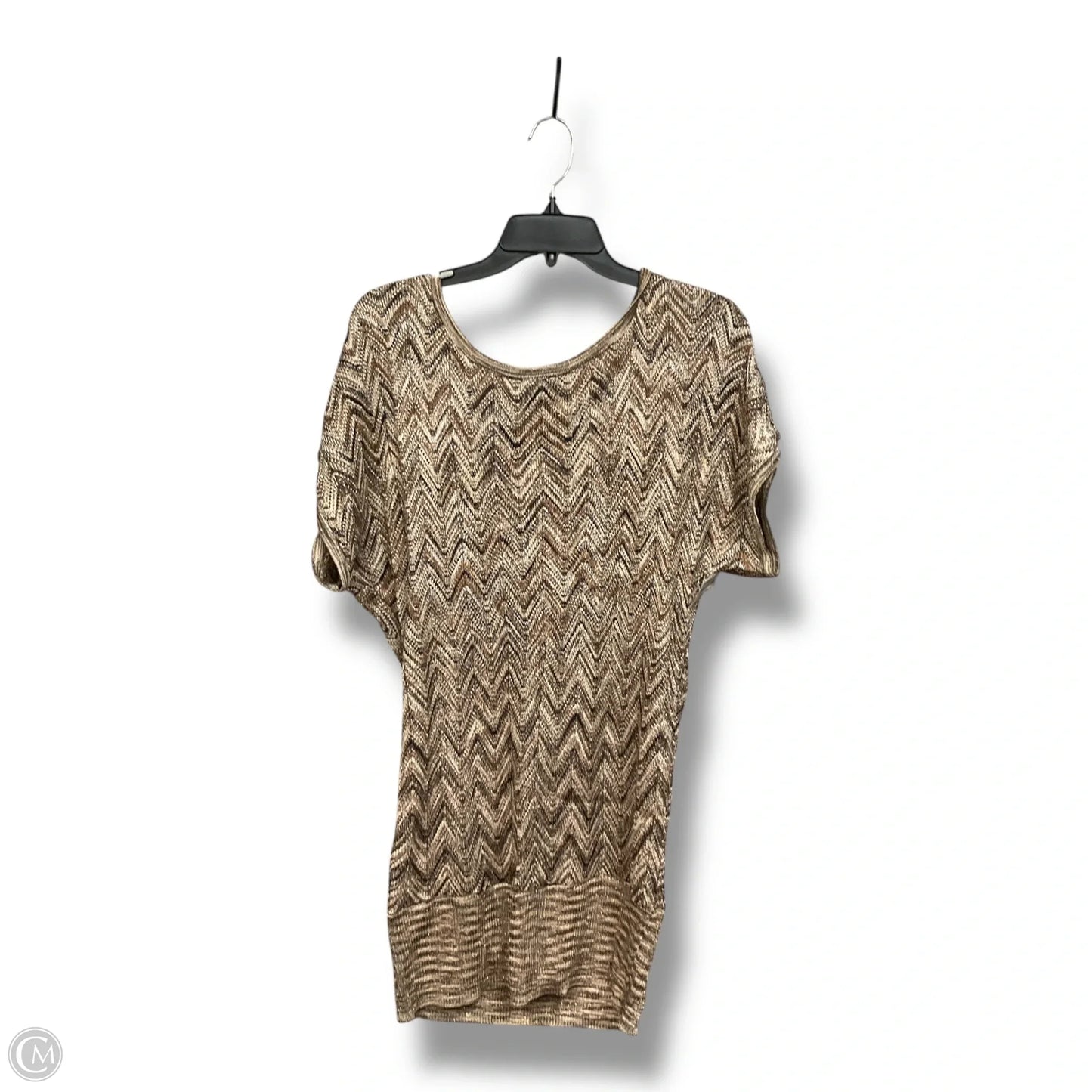 Top Short Sleeve By Inc In Brown, Size: Xl