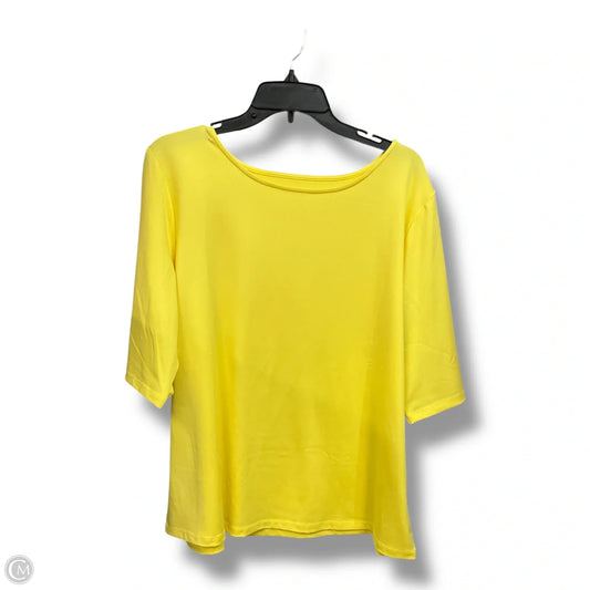 Top Short Sleeve By Susan Graver In Yellow, Size: Xl