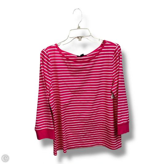 Top Long Sleeve By Chaps In Striped Pattern, Size: L