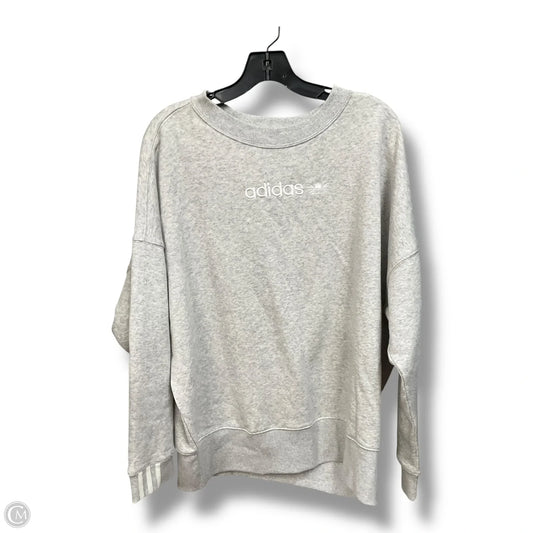Athletic Sweatshirt Collar By Adidas In Grey, Size: L