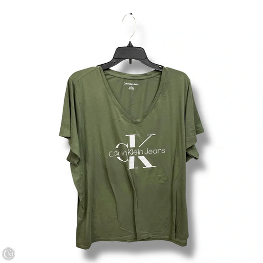 Top Short Sleeve By Calvin Klein Performance In Green, Size: 2x