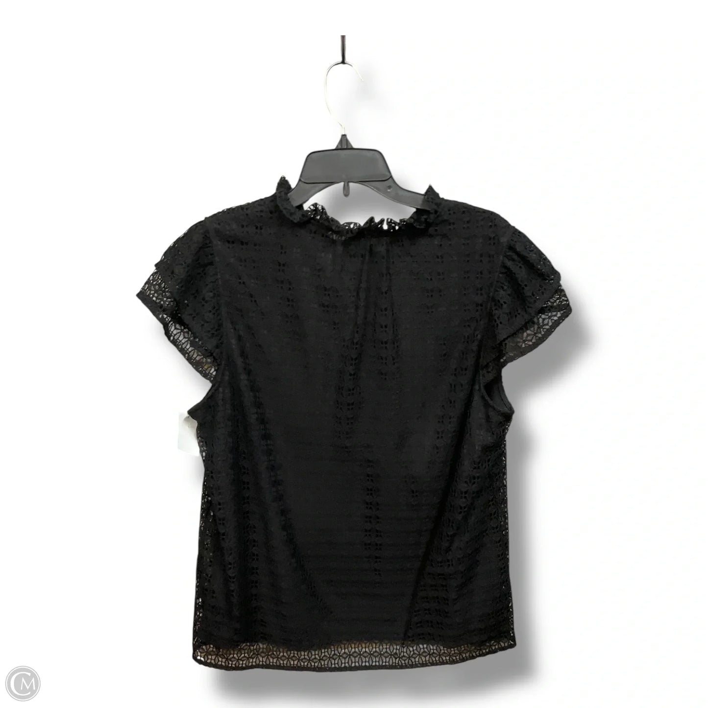 Top Short Sleeve By Anne Klein In Black, Size: L