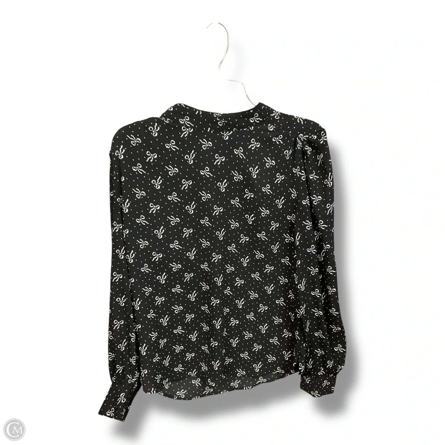 Blouse Long Sleeve By Loft In Black & White, Size: S