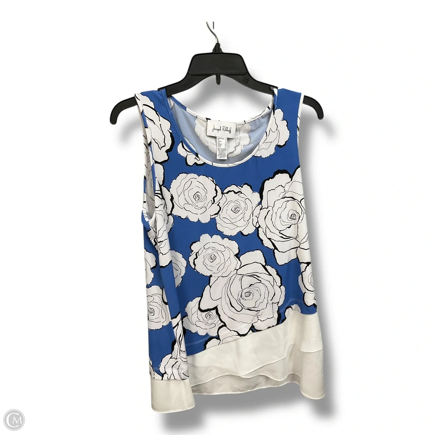 Top Sleeveless By Joseph Ribkoff In Blue & White, Size: M
