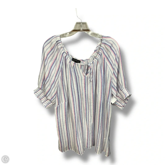 Top Short Sleeve By Tamara H In Striped Pattern, Size: 1x