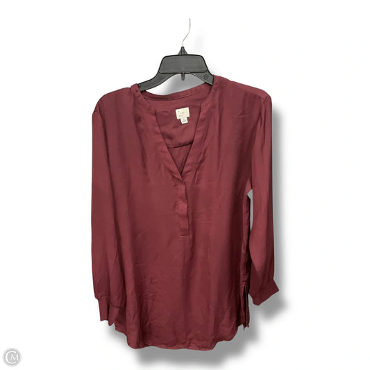 Top Long Sleeve By A New Day In Maroon, Size: S