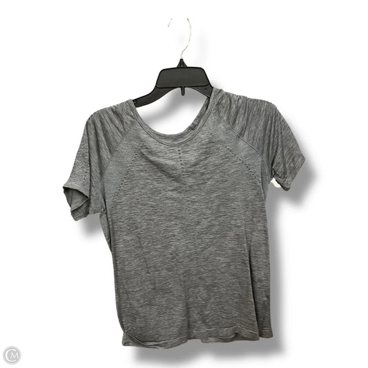 Athletic Top Short Sleeve By Athleta In Grey, Size: L