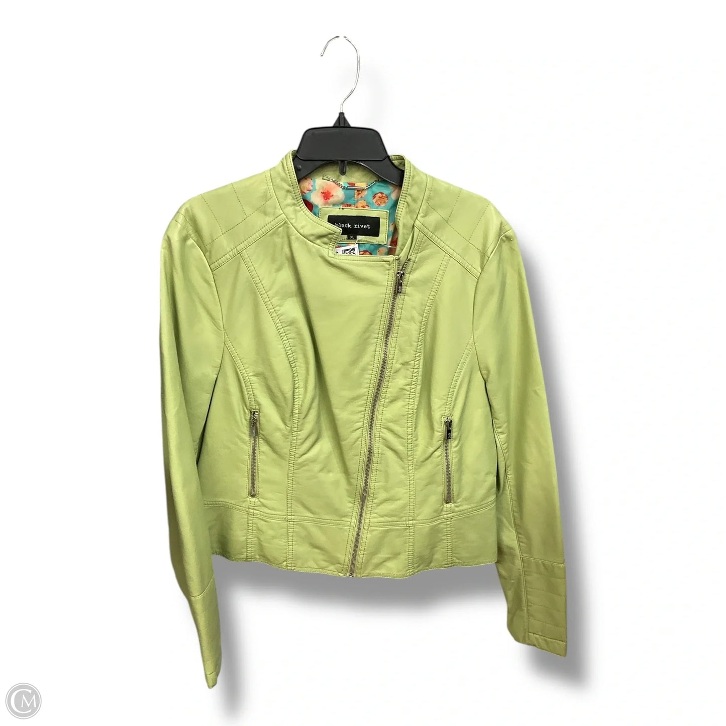 Jacket Leather By Black Rivet In Green, Size: Xl
