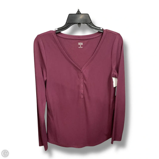 Top Long Sleeve By Ana In Maroon, Size: M