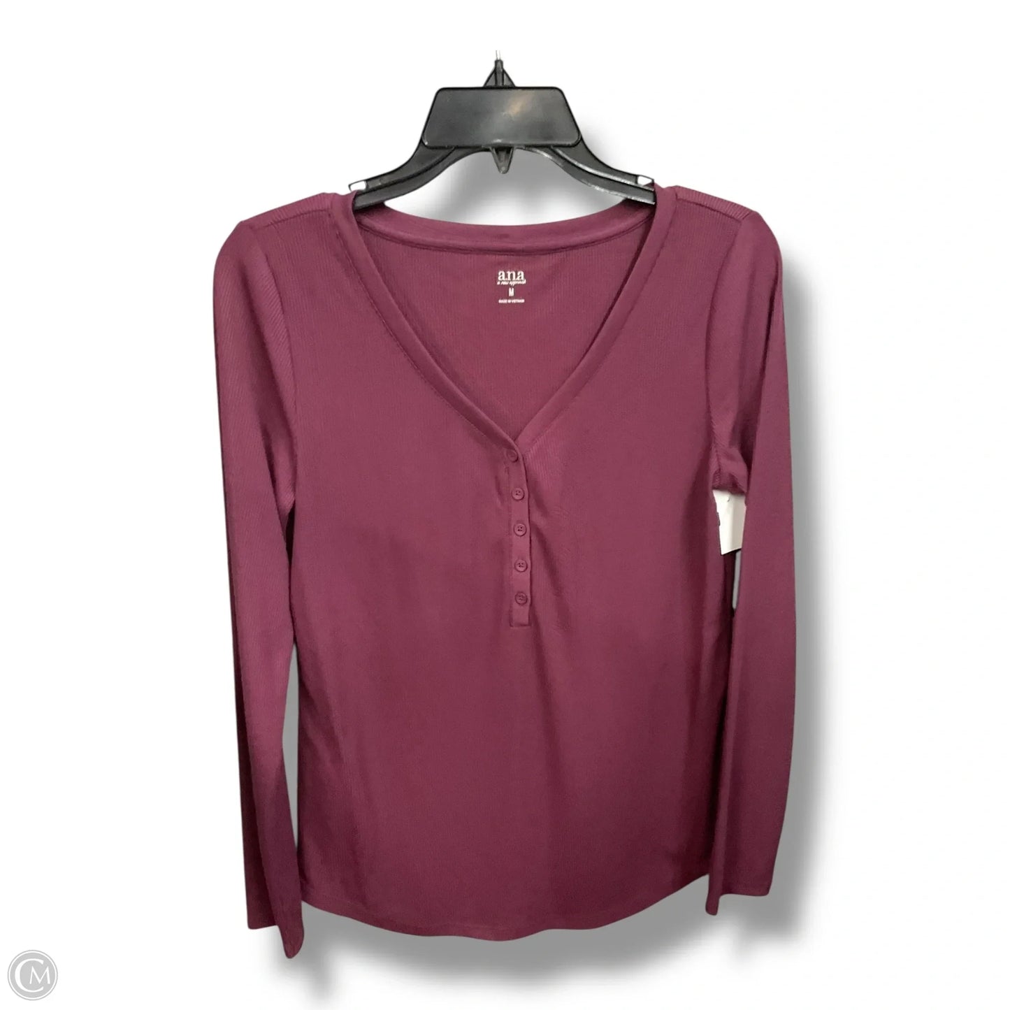 Top Long Sleeve By Ana In Maroon, Size: M