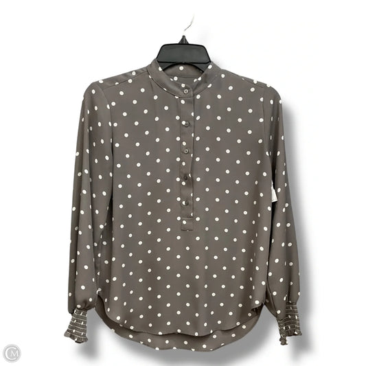 Blouse Long Sleeve By Loft In Polkadot Pattern, Size: Xs