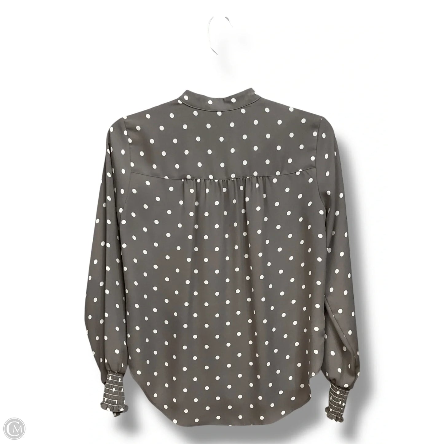 Blouse Long Sleeve By Loft In Polkadot Pattern, Size: Xs