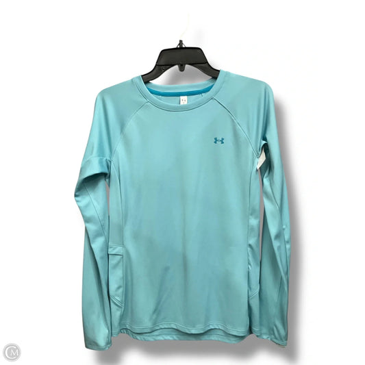 Athletic Top Long Sleeve Collar By Under Armour In Blue, Size: M