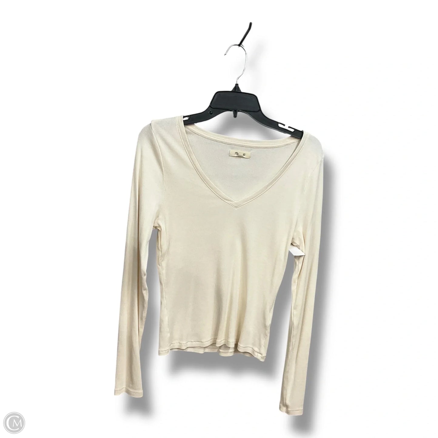 Top Long Sleeve By Madewell In White, Size: L