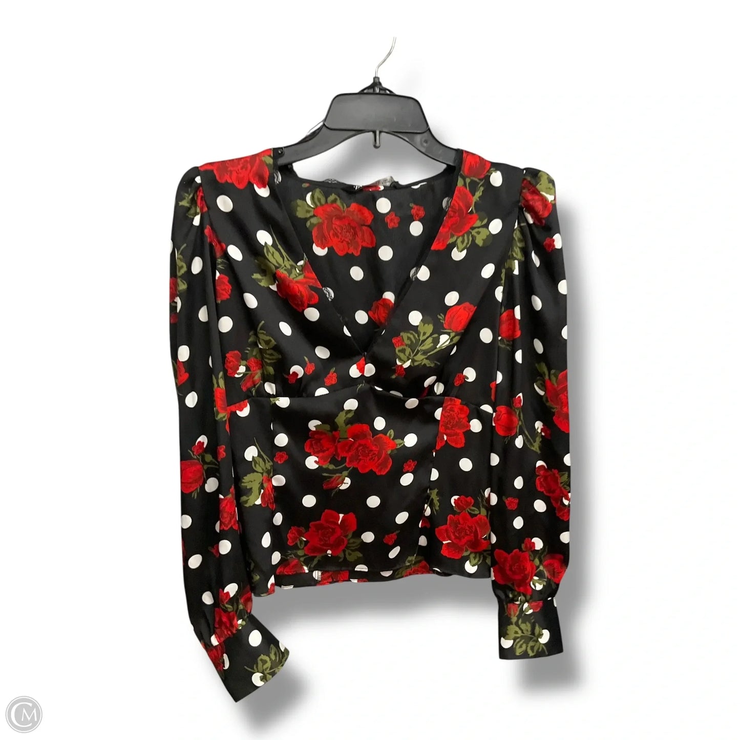 Blouse Long Sleeve By Zara In Polkadot Pattern, Size: S