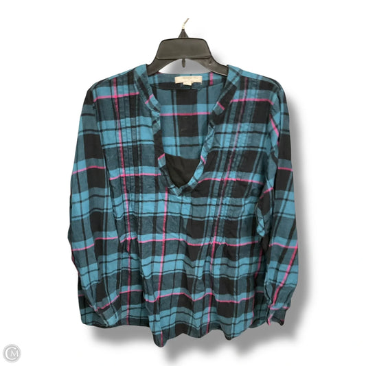 Top Long Sleeve By Woman Within In Blue, Size: 1x