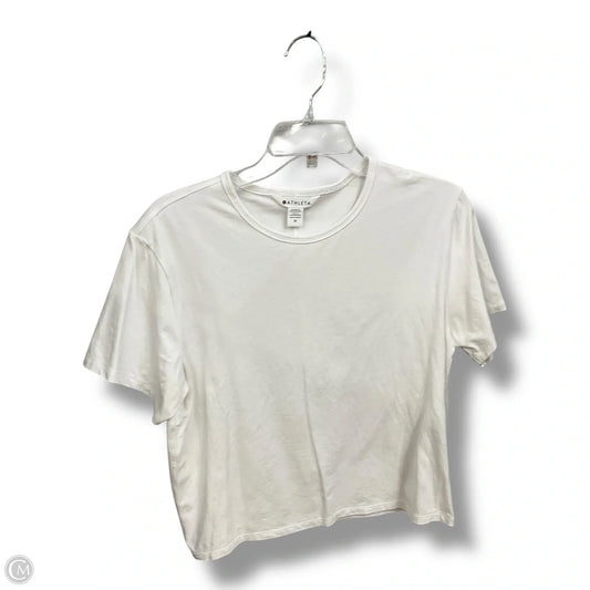 Athletic Top Short Sleeve By Athleta In White, Size: M
