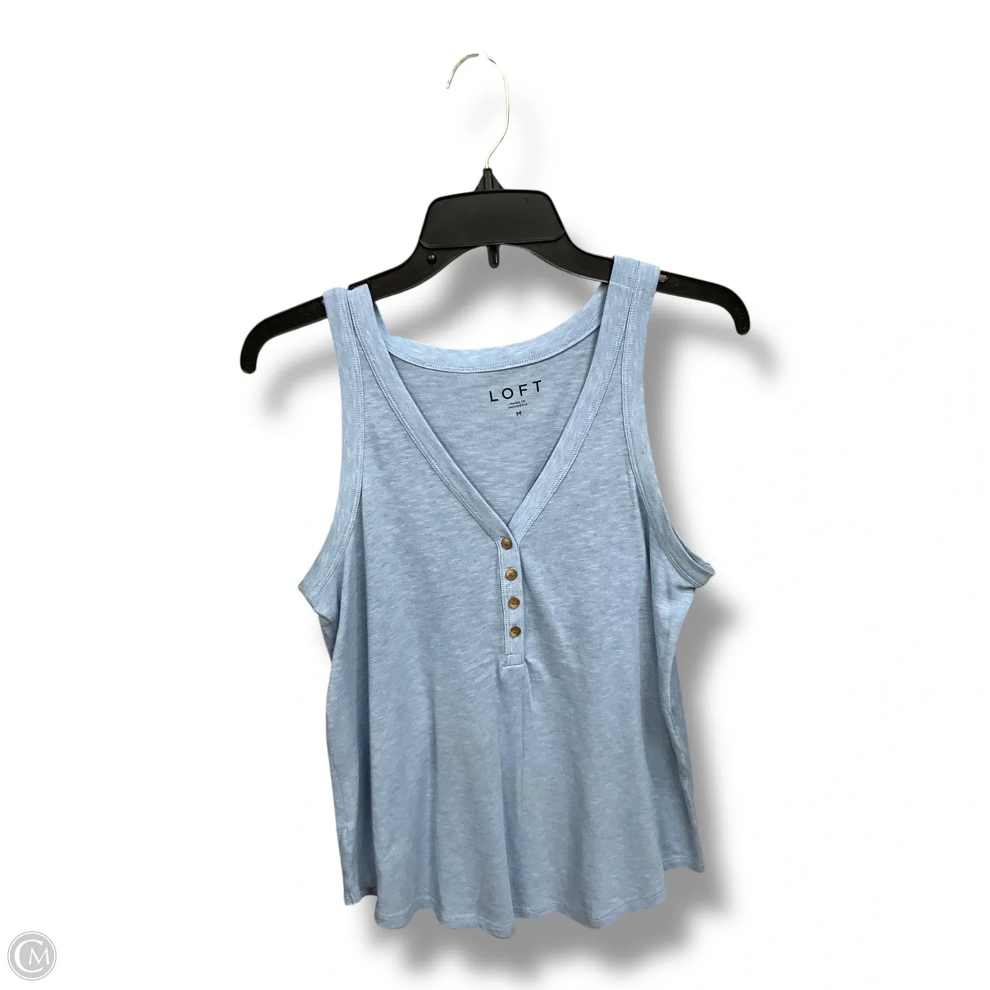 Top Sleeveless By Loft In Blue, Size: M