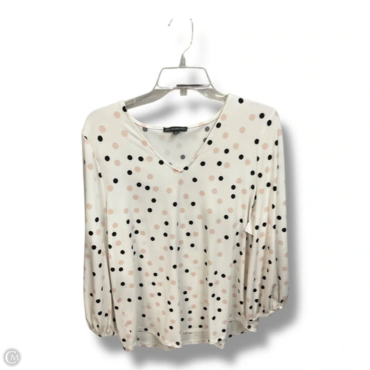 Top Long Sleeve By Adrianna Papell In Polkadot Pattern, Size: L